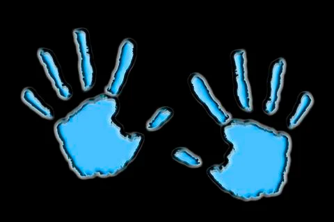 Hand prints: metaphor of a world map Illustrazione stock