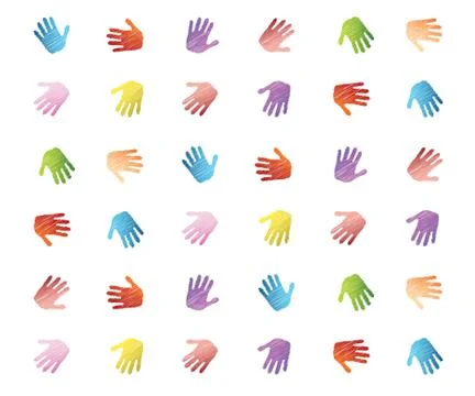 Hand prints pattern background Illustrator. Stock Illustration