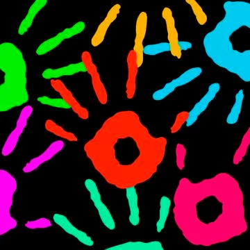 Hand prints of various colours Illustrazione stock