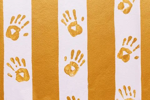 Hand prints on the wall Foto stock