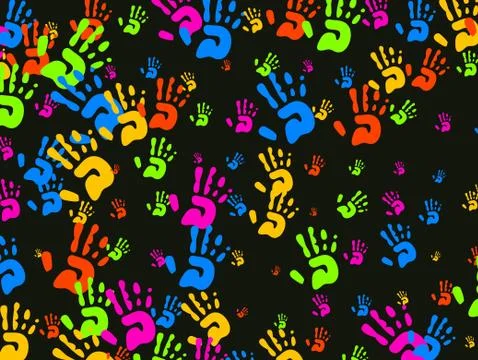 Hand Prints Wallpaper Stock-Illustration