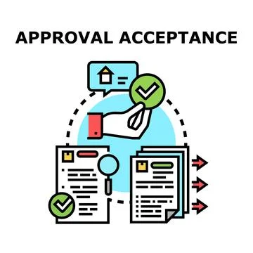 Hand processing application for approval and acceptance Stock Illustration
