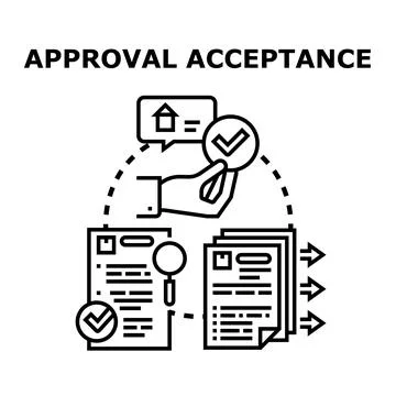 Hand processing application for approval and acceptance Stock Illustration