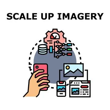Hand processing image for scaling up imagery イラスト素材