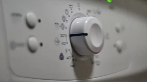Hand Programing The Washing Machine, Detail, Household Appliance Video stock 70162401