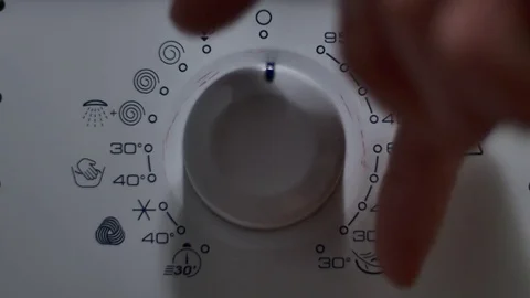 Hand Programing The Washing Machine, Detail, Household Appliance Video stock 70162691