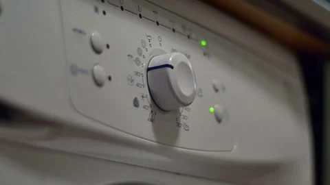 Hand Programing The Washing Machine, Detail, Household Appliance Stock Footage 70163835