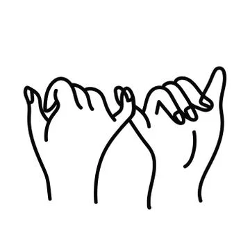 Hand Promise outline vector Stock Illustration