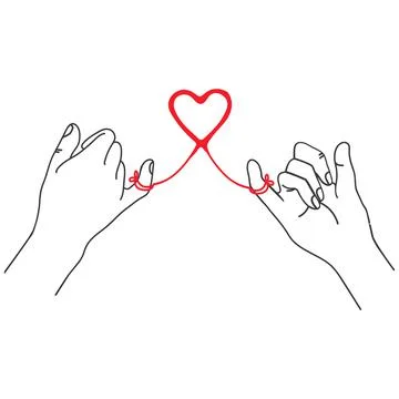 Hand promise with red thread vector イラスト素材