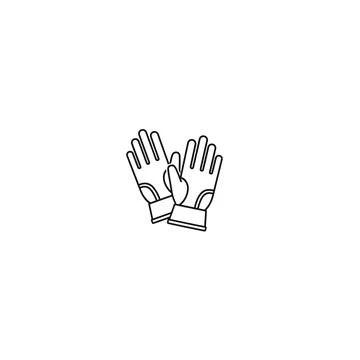 Hand protection gloves icon vector line art simple clean with the minimalist Stock Illustration