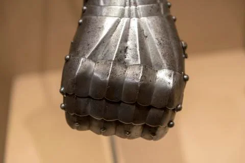 Hand protection medieval knight. Element protective armor Stock Photos