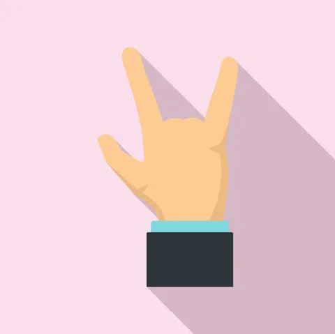 Hand up protest icon, flat style Illustration