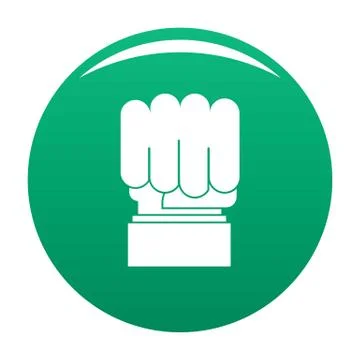 Hand protest icon vector green 스톡 일러스트