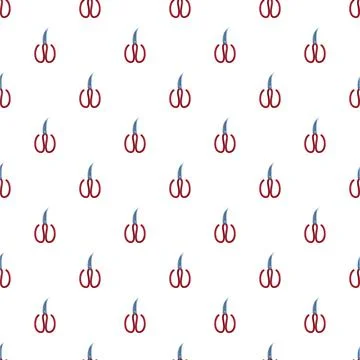 Hand pruner garden tool seamless pattern background 스톡 일러스트