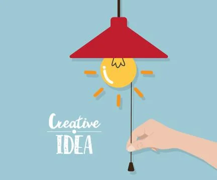 Hand Pull Robe For Open Light Bulb Idea Stock Illustration