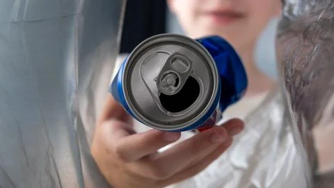 Hand Pulling Garbage Into Waste Bag, Waste Disposal Concept, Environmental .. Foto stock