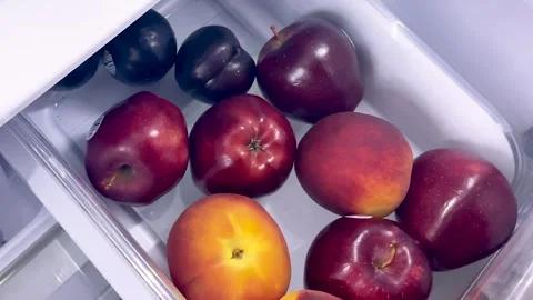 Hand Pulling Open Drawer With Produce Close-Up Stock Footage 247734018