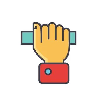 Hand pulling rope, taking anything concept. Stock Illustration