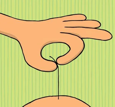 Hand pulling single hair Illustrazione stock