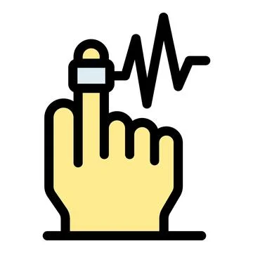 Hand with pulse oximeter measuring oxygen saturation Stock Illustration