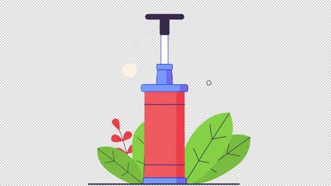 Hand pump. Animation of a portable device for pumping liquids. Cartoon Video stock 324901867