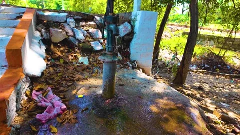 Hand Pump - Close Up Shot Video stock 263882820
