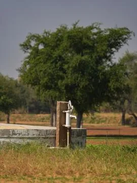 Hand pump view Foto stock