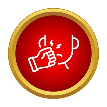 Hand punching person's face representing violence and aggression Stock Illustration