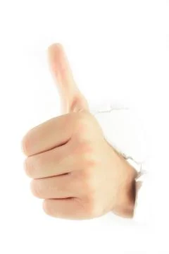Hand punching through Stock Photos