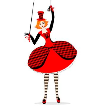 Hand puppet of Harlequin Stock Illustration