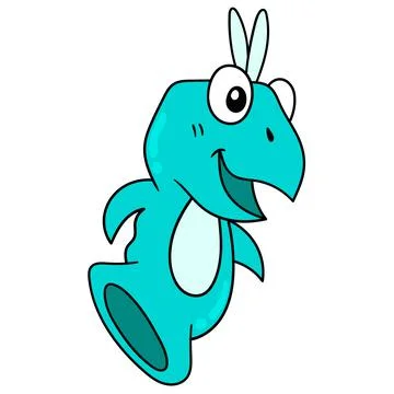 A hand puppet shaped like a laughing dinosaur, doodle icon drawing Illustrazione stock