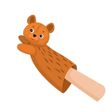 Hand puppets dolls bear. Vector Isolated Objects Stock Illustration