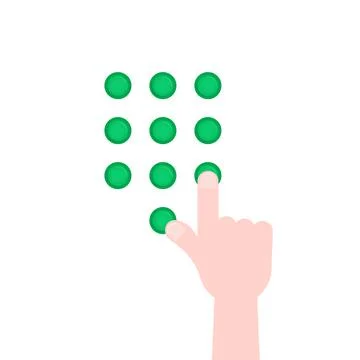 Hand push on green buttons for dial Stock Illustration