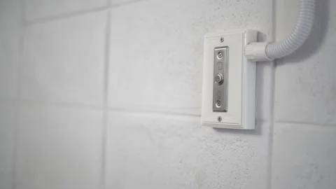 Hand push security button for open the door to apartment Stock Footage 132334234