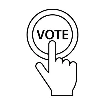 Hand push vote button icon vector for graphic design, logo, website, social.. Stock Illustration