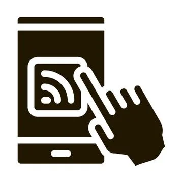 Hand Push Wifi Button Icon Illustration Illustrazione stock