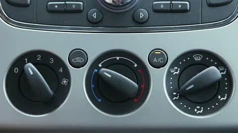 Hand pushes the car climate control button Video stock 11495442