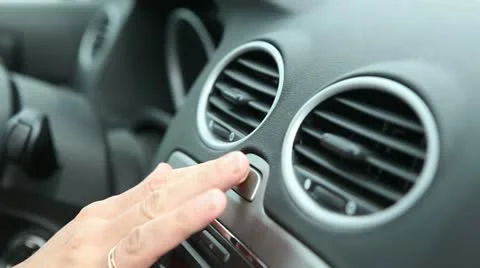 Hand pushes the car emergency button Stock Footage 11495439