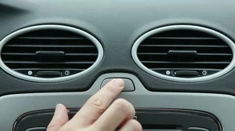 Hand pushes the car emergency button Stock Footage 11495441