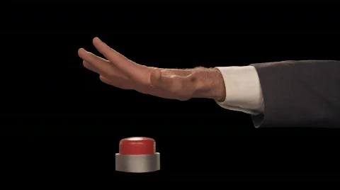 Hand Pushes Large Button Stock Footage 754672