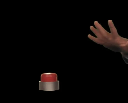 Hand Pushes Large Button Stock Footage 754673