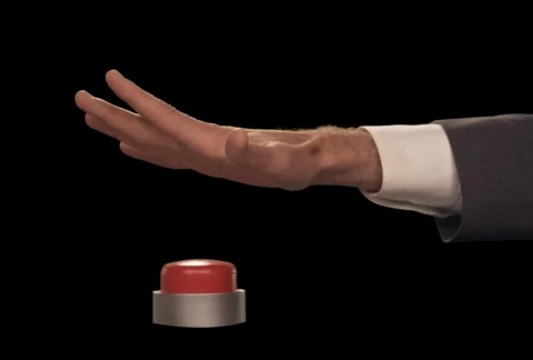 Hand Pushes Large Button Stock Footage 754674