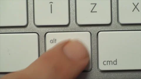 Hand Pushing The Alt Key, On A White Desktop Keyboard, Technology Stock Footage 42849478