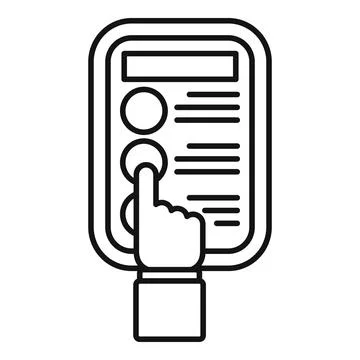 Hand pushing button on control panel choosing option Stock Illustration