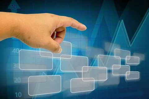 Hand pushing a button Illustrazione stock