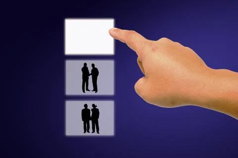 Hand pushing the button Stock Illustration