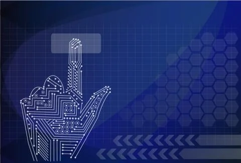 Hand pushing a button Illustrazione stock