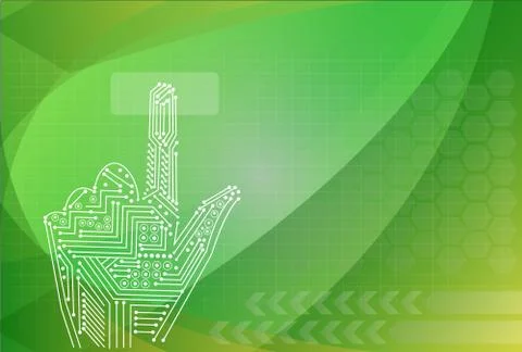 Hand pushing a button Illustrazione stock