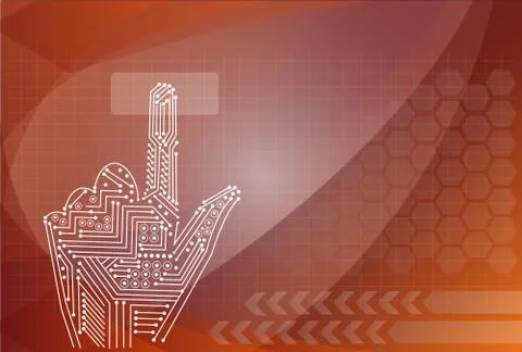 Hand pushing a button Illustrazione stock