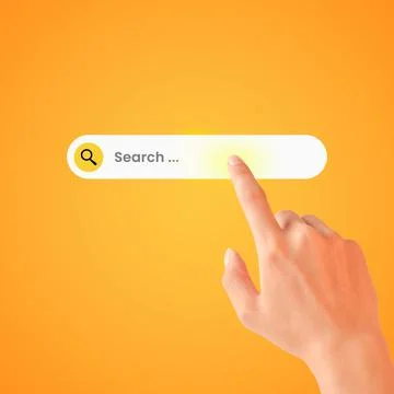 Hand Pushing Button on a Interface Stock Illustration